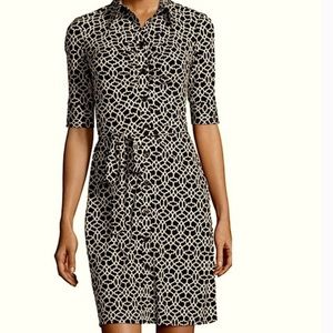 Laundry  Geometric Pattern Professional  3/4 Sleeve Neutral Shirt Dress  Size 2